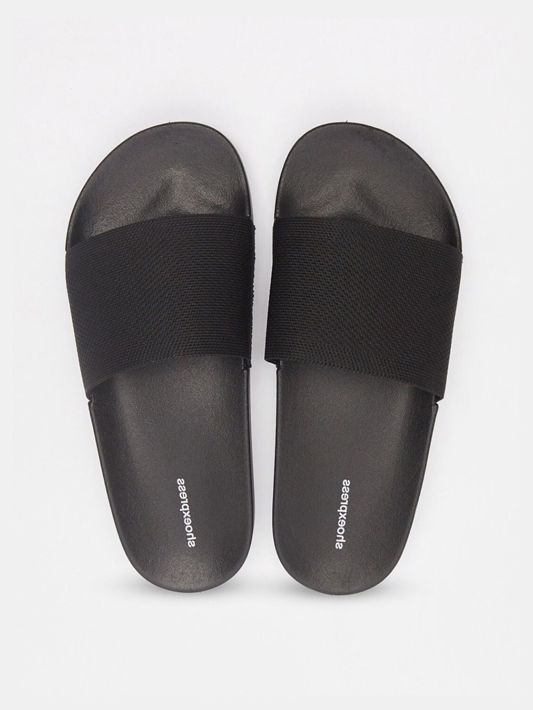 shoexpress Women Black Rubber Sliders Price in India