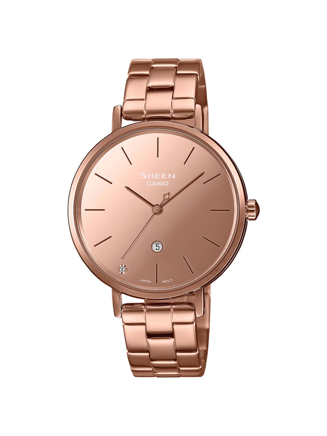 CASIO Women Rose Gold-Toned Dial & Rose Gold Toned Stainless Steel Straps Analogue Watch Price in India