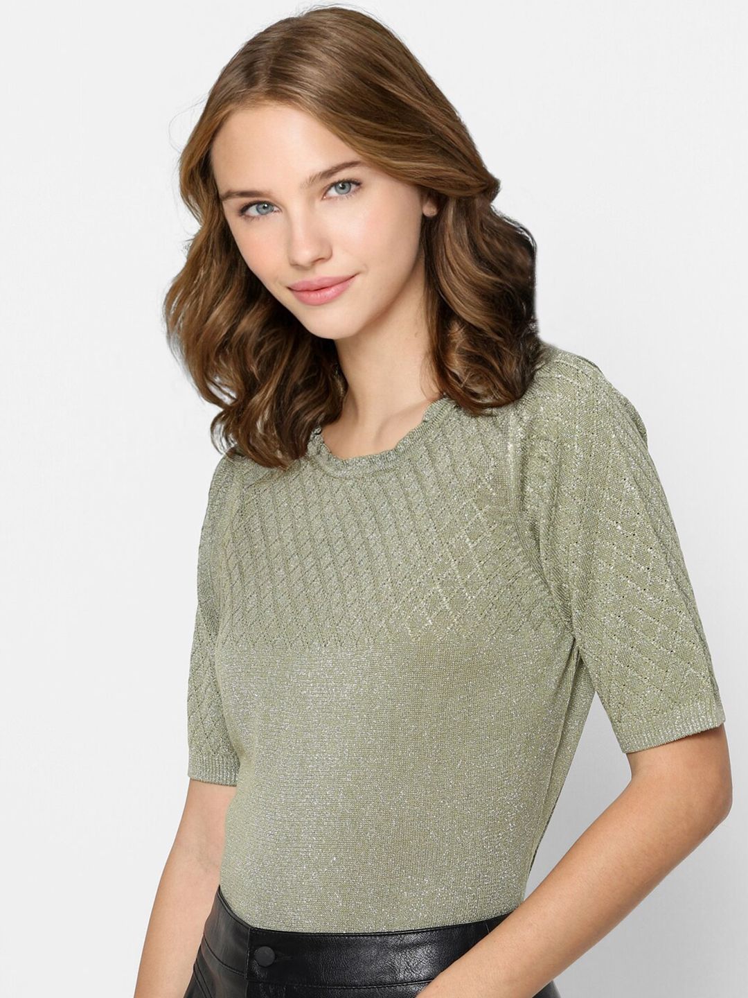 ONLY Women Green Pullover Price in India