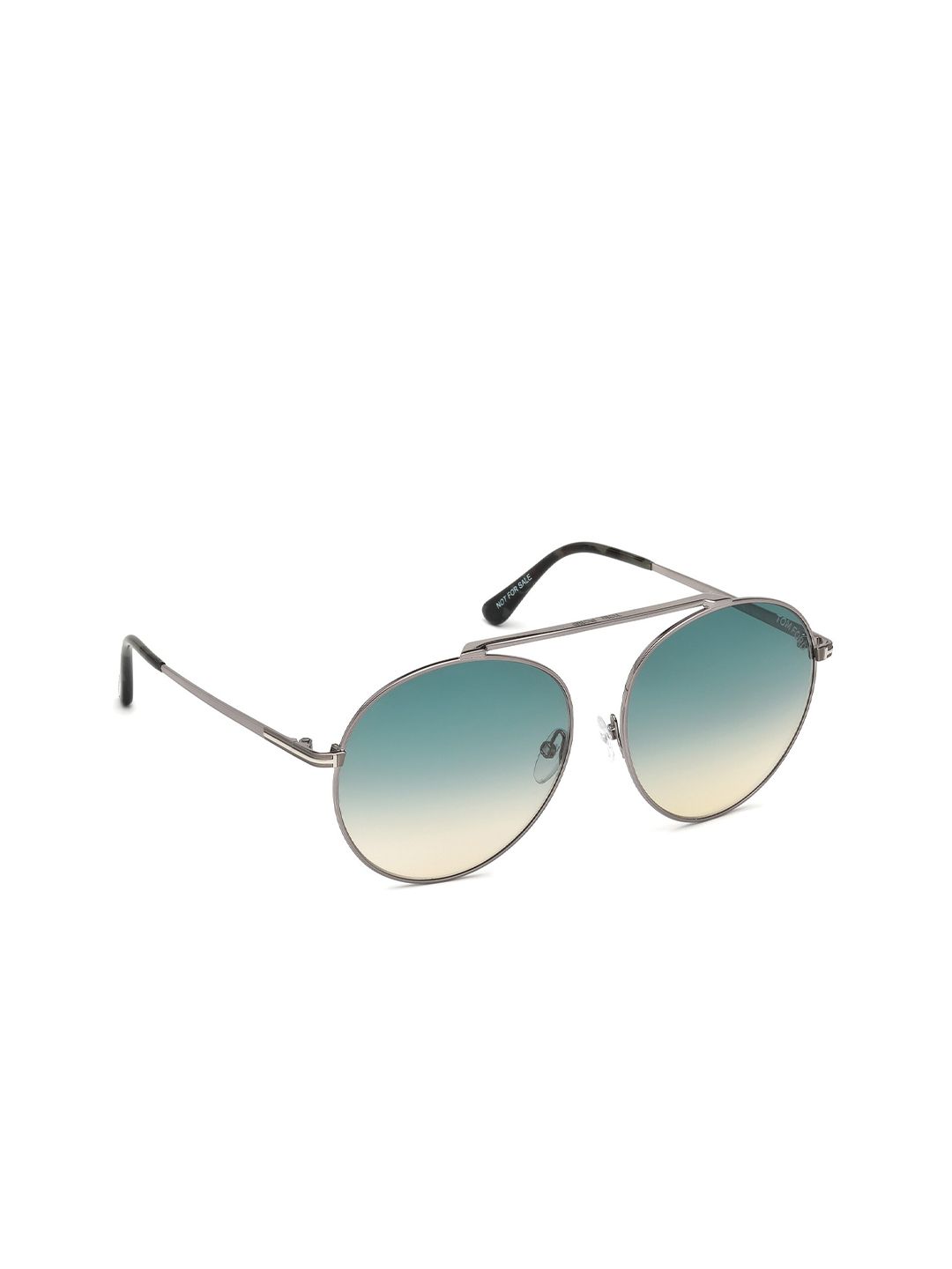 Tom Ford Women Blue Lens & Gunmetal-Toned  UV Protected Round Sunglasses FT0571 58 14W Price in India