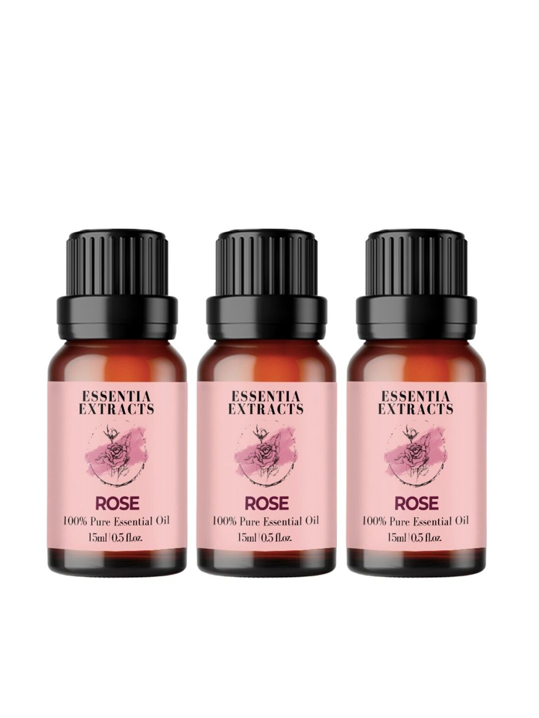 ESSENTIA EXTRACTS Transparent Set of 3 Rose Essential Oils 45 ml Price in India