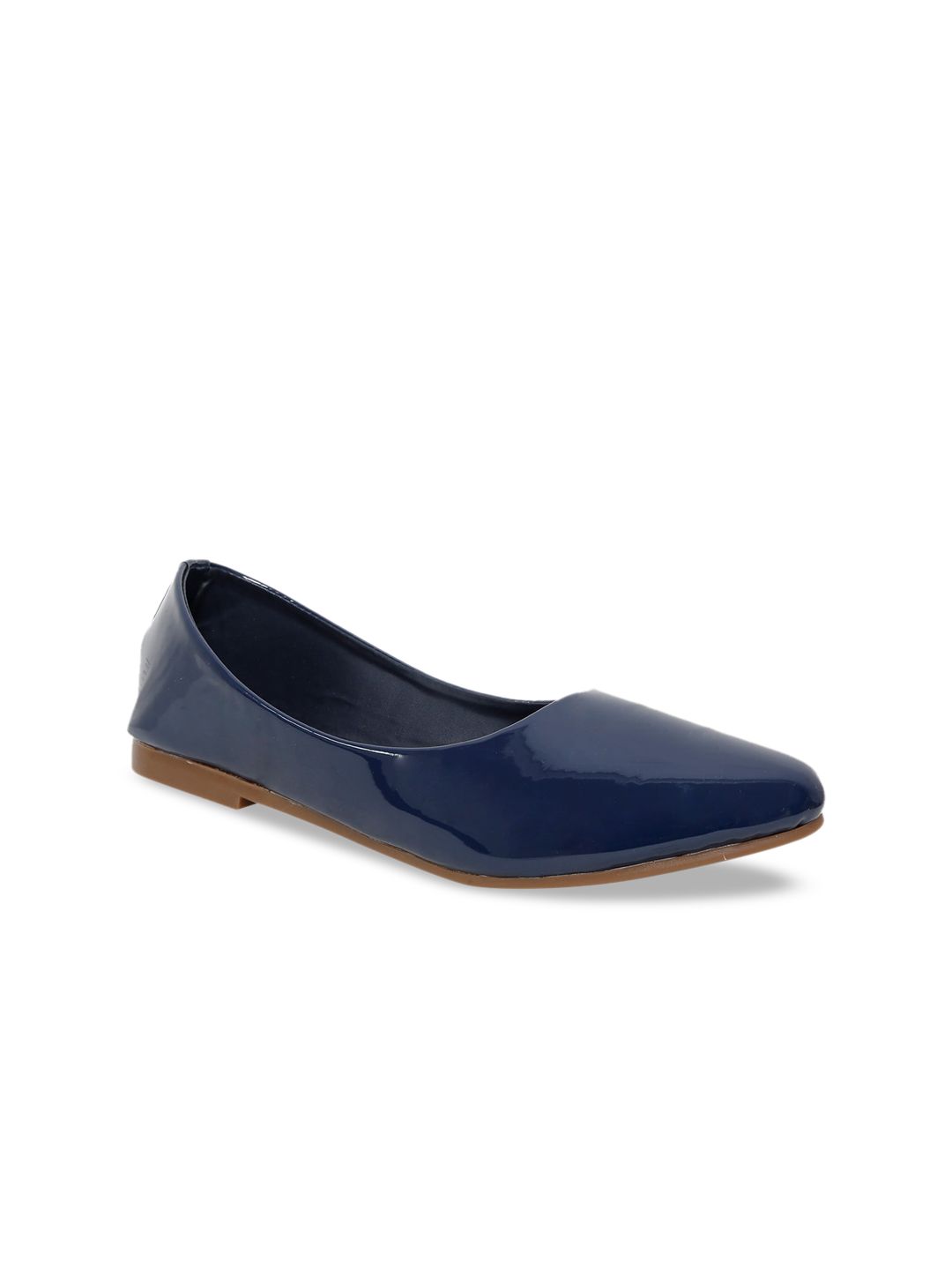 WOMENS BERRY Women Blue Textured Ballerinas with Bows Flats