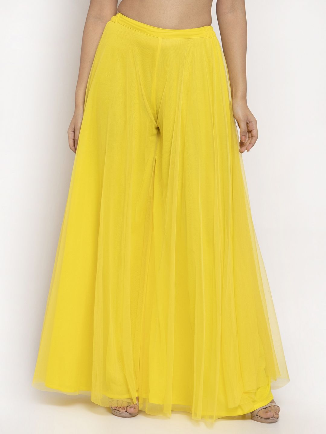 Just Wow Women Yellow Flared Palazzos
