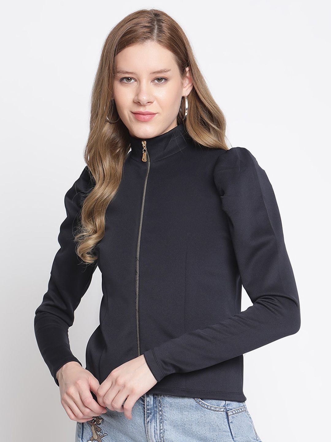 Madame Women Navy Blue Tailored Jacket Price in India