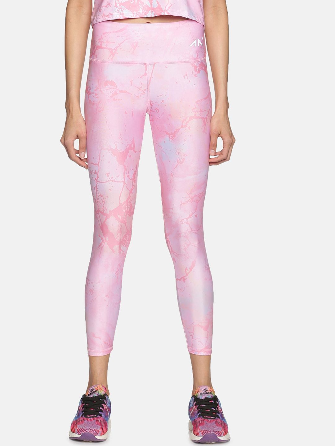 AESTHETIC NATION Women Pink Contour Tie Dye Tights Price in India