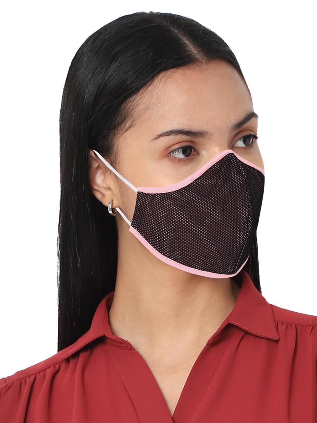 Allen Solly Women Set Of 2 Blue & Brown Printed Cotton Protective Outdoor Masks Price in India
