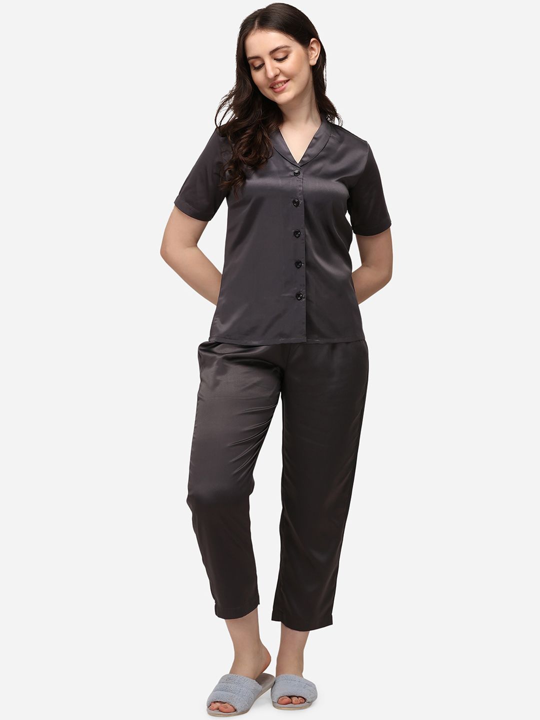 Smarty Pants Women Grey Night suit Price in India