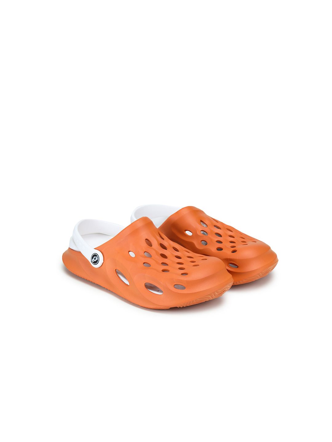 e-GO Women Orange & White Regular Clogs Price in India