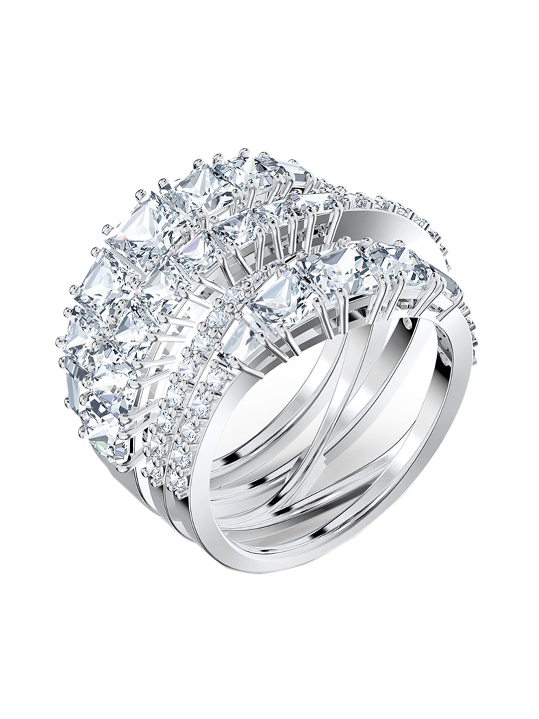 SWAROVSKI Rhodium-Plated Twist Wrap Ring Price in India