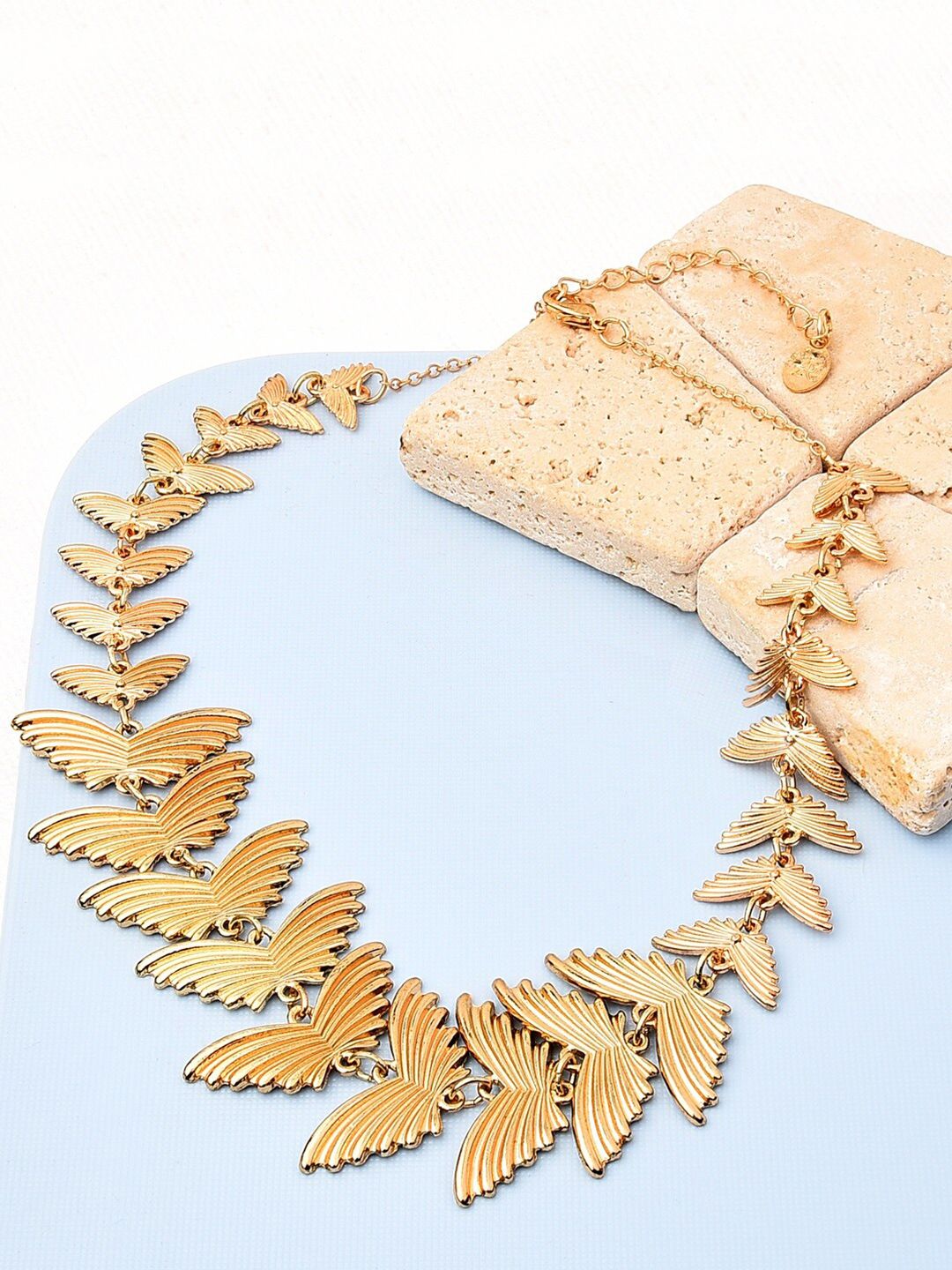 Accessorize Gold-Toned Country Retreat Leaf Statement Collar Necklace Price in India