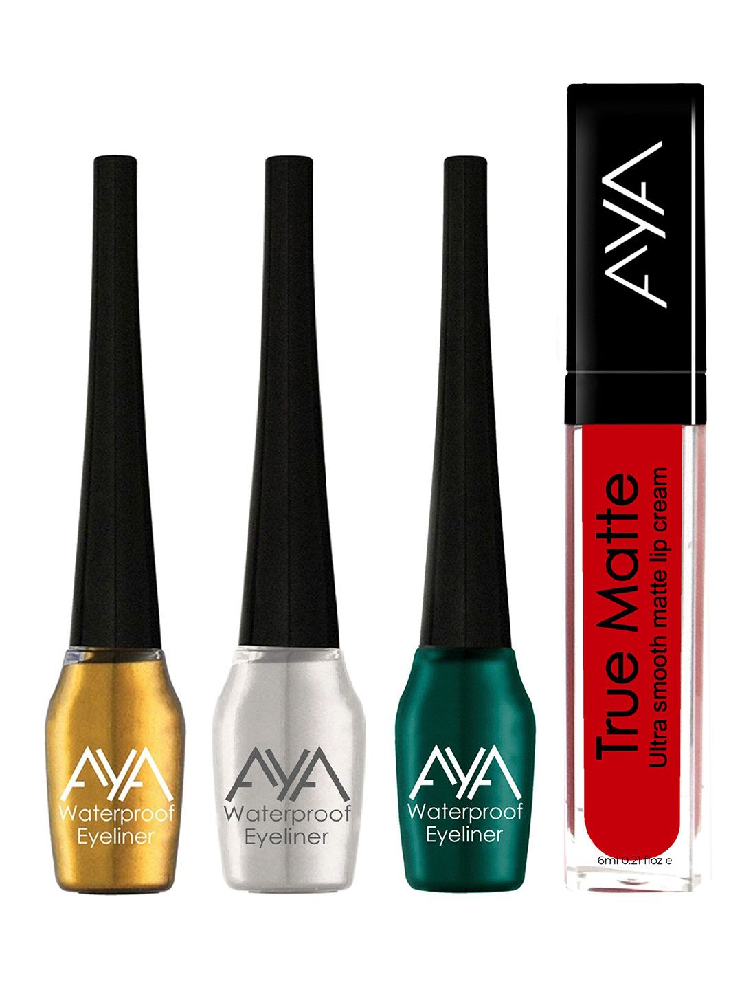 AYA Set of 3 Liquid Eyeliner &  Liquid Lipstick Price in India