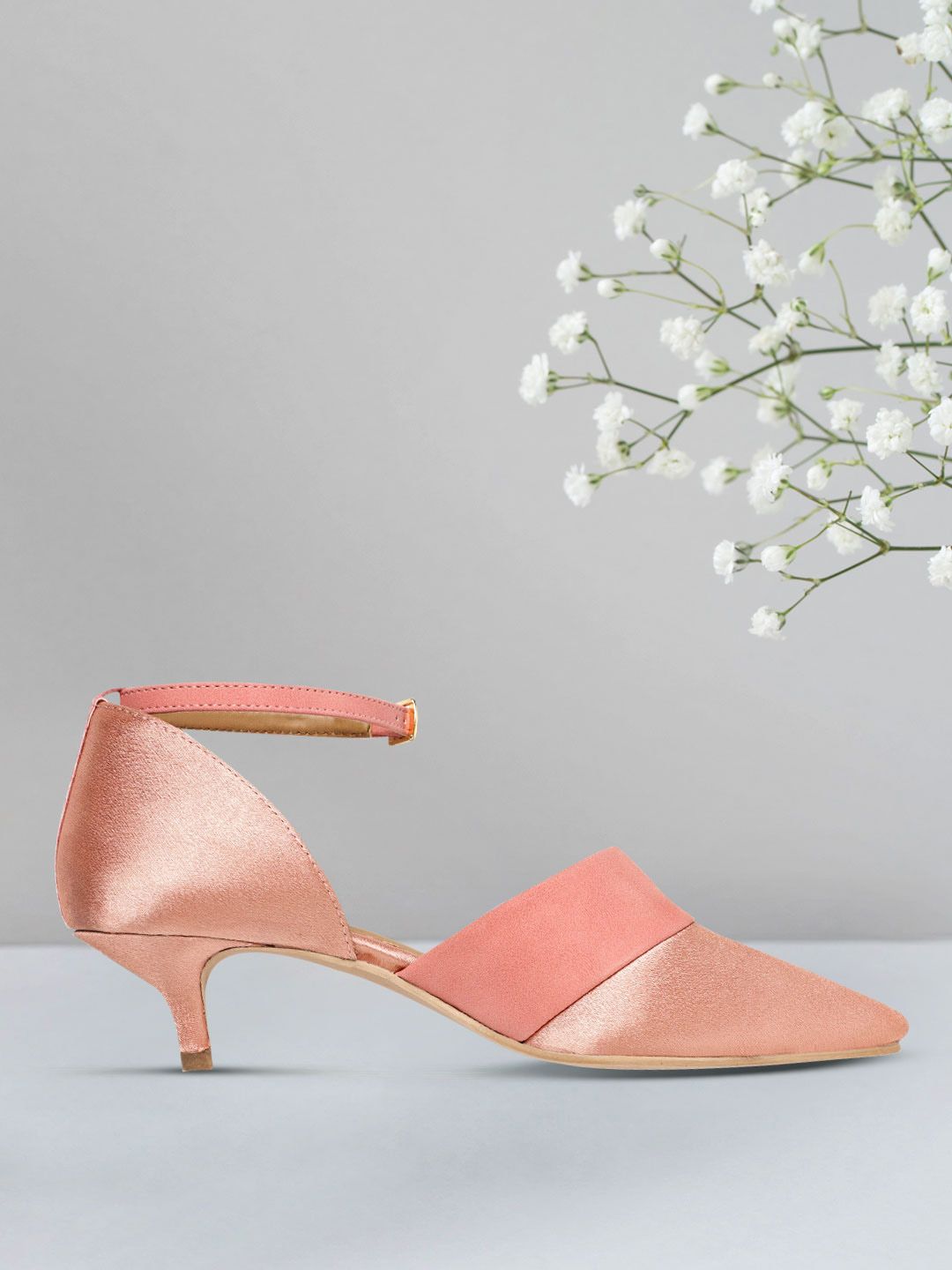 DressBerry Women Peach-Coloured Solid Pumps Price in India
