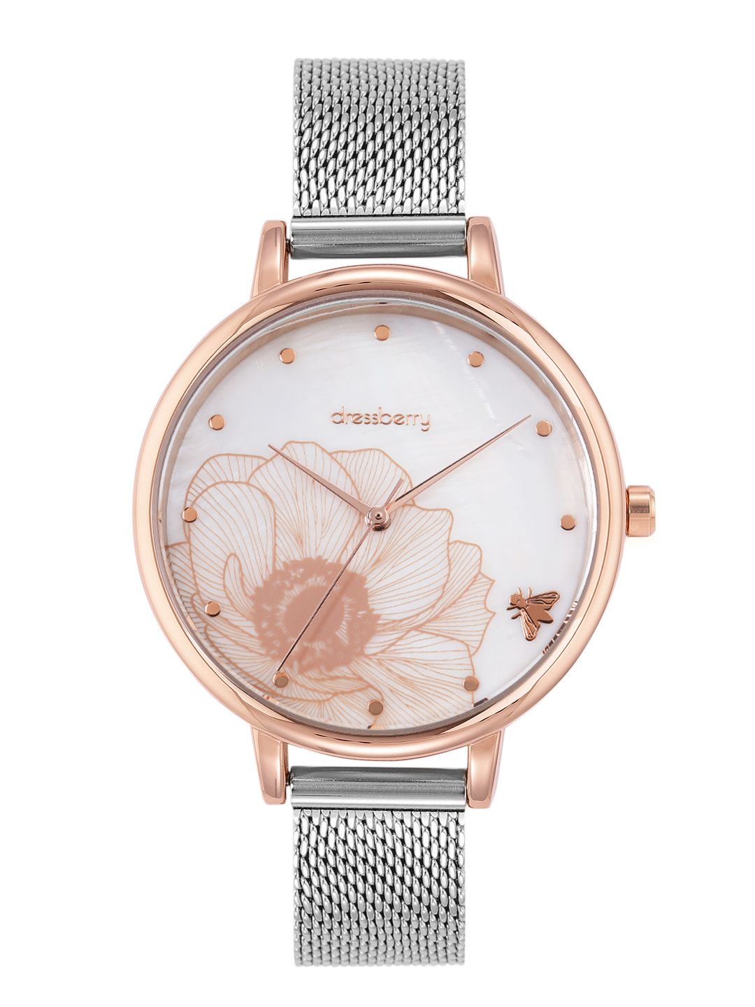 DressBerry Women Peach-Coloured Printed Analogue Watch MFB-PN-CHR-S2175 Price in India