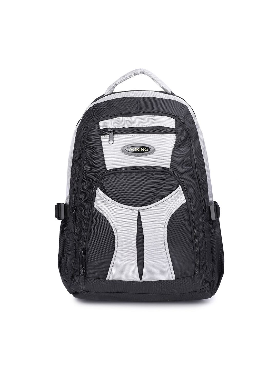 Aoking Unisex Grey Colourblocked Backpack Price in India