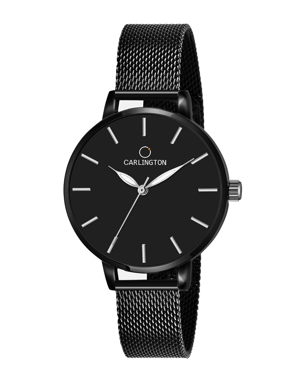 CARLINGTON Women Black Dial & Bracelet Style Strap Analogue Watch Carlington CT2014 Price in India