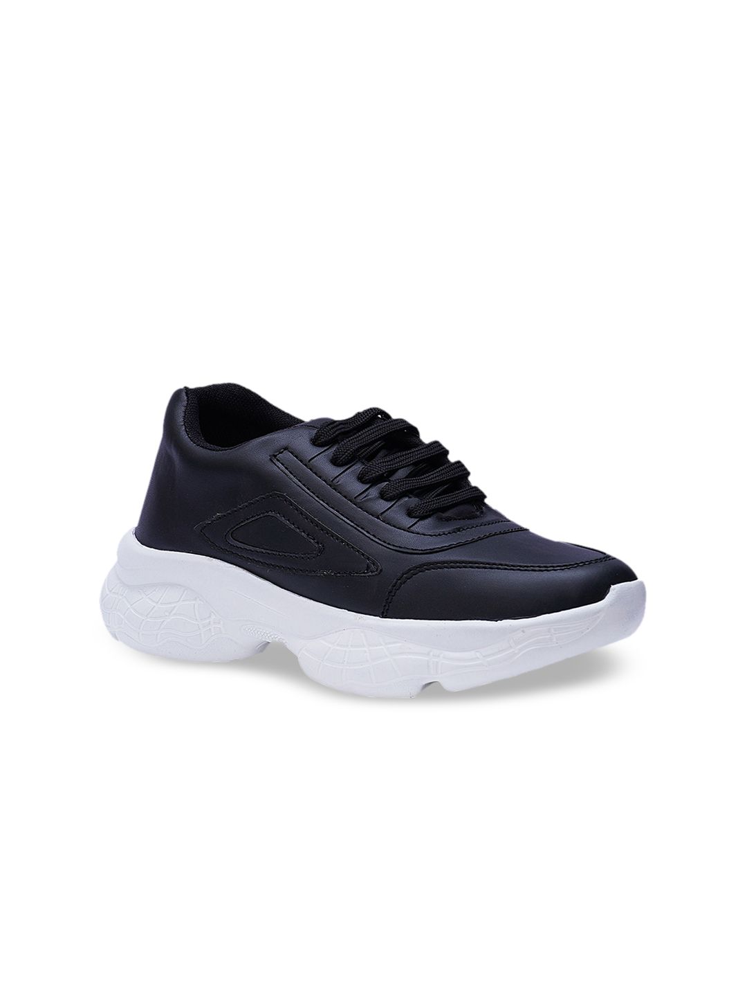 HERE&NOW Women Black PU Sneakers Price in India