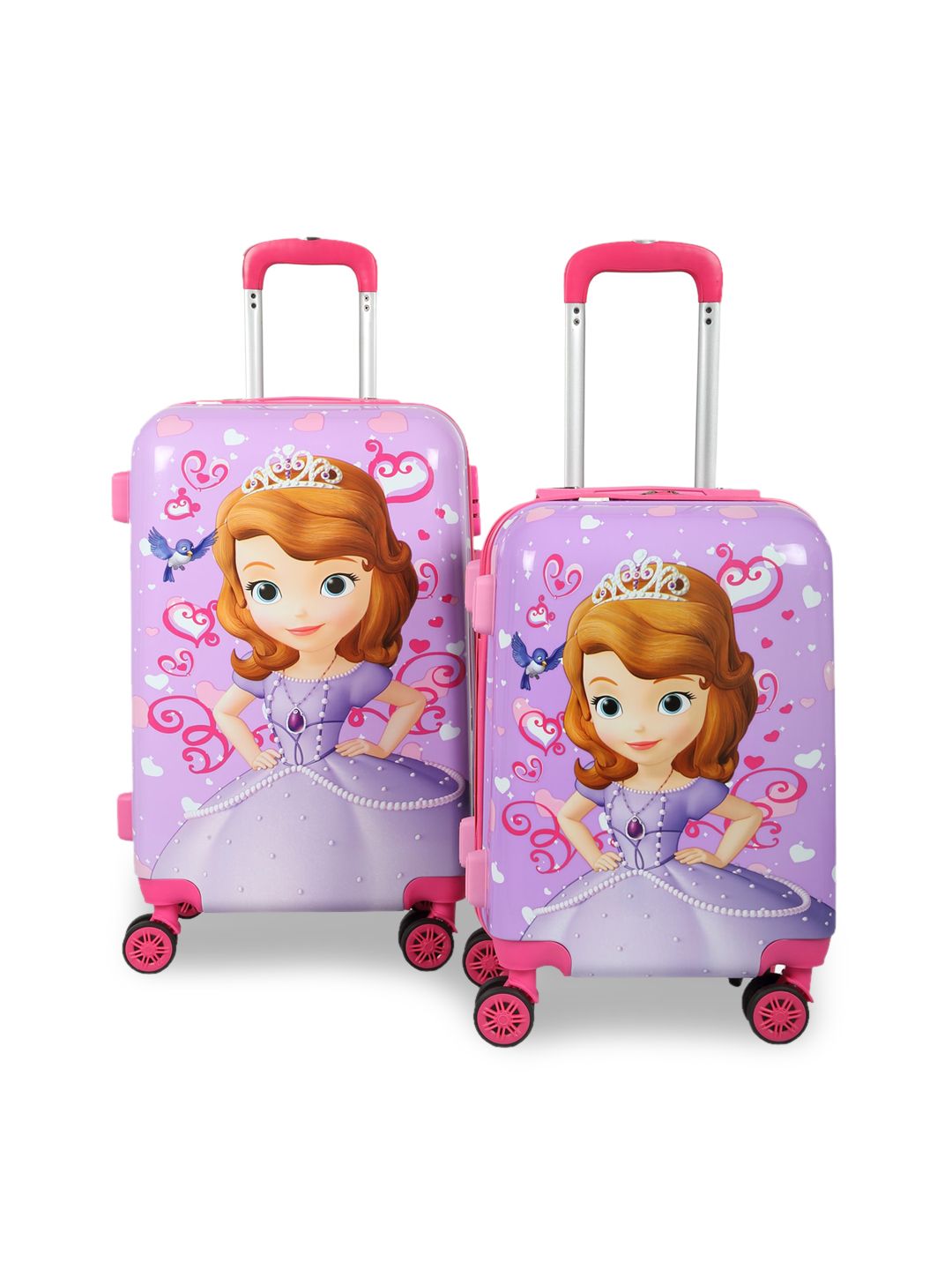 Disney Kids Set Of 2 Disney Sofia Printed Hard-Sided Trolley Suitcase Price in India
