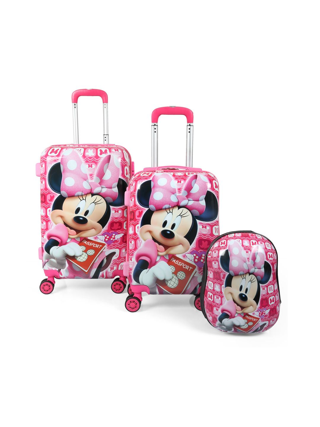 Disney Kids Pink 2Pc Trolley Bag with Backpack Price in India