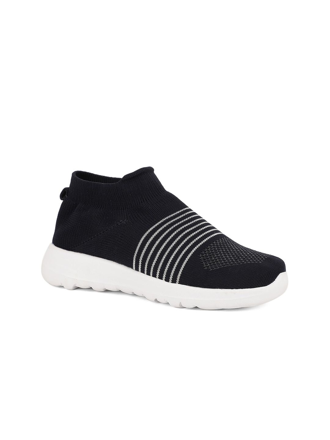 HERE&NOW Women Black Woven Design Slip-On Sneakers Price in India