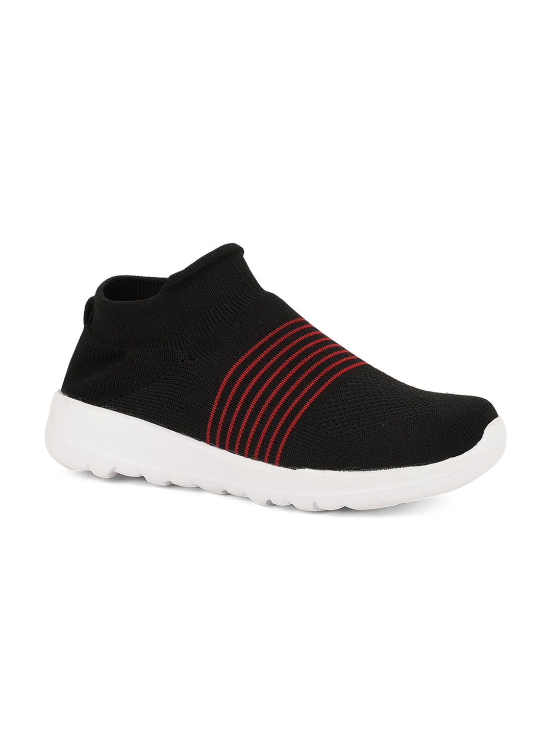 HERE&NOW Women Black Woven Design Slip-On Sneakers Price in India