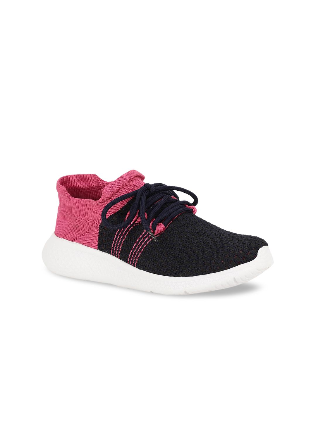 HERE&NOW Women Black Woven Design Sneakers Price in India