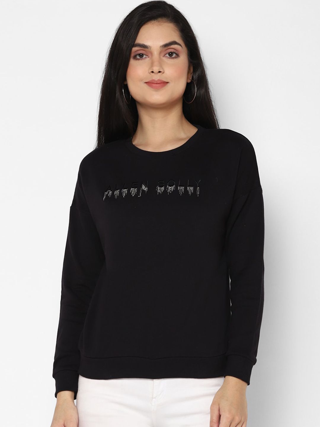 Allen Solly Woman Women Black Sweatshirt Price in India