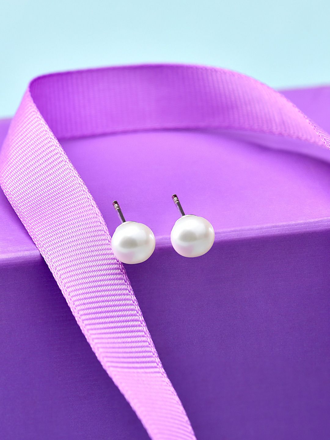 Accessorize Women 925 Pure Sterling Silver Small Freshwater Pearl Studs Earring Price in India
