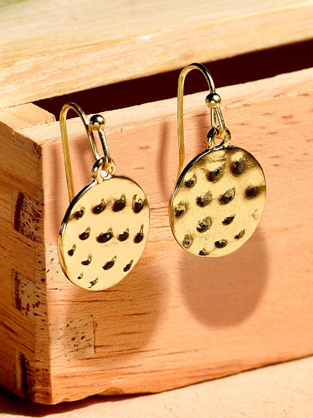 Accessorize Gold-Toned Circular Drop Earrings Price in India