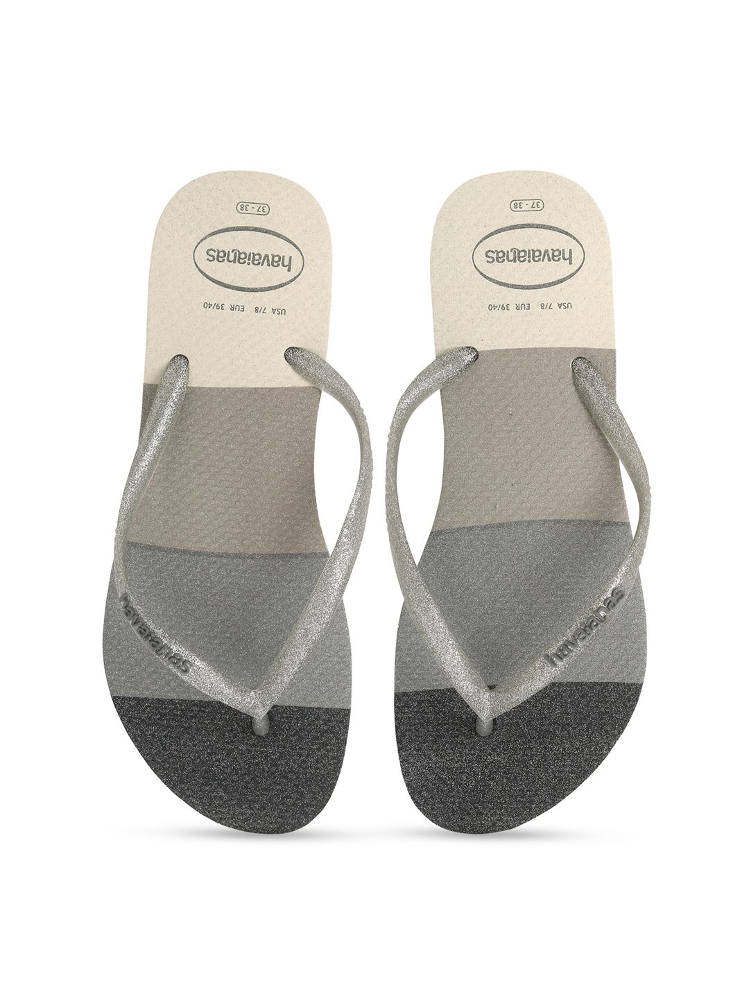 Havaianas Women Grey Printed Flip Flops Price in India