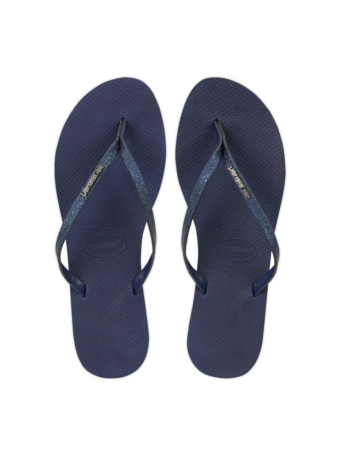 Havaianas Women Navy Blue Rubber Thong Flip-Flops Price in India