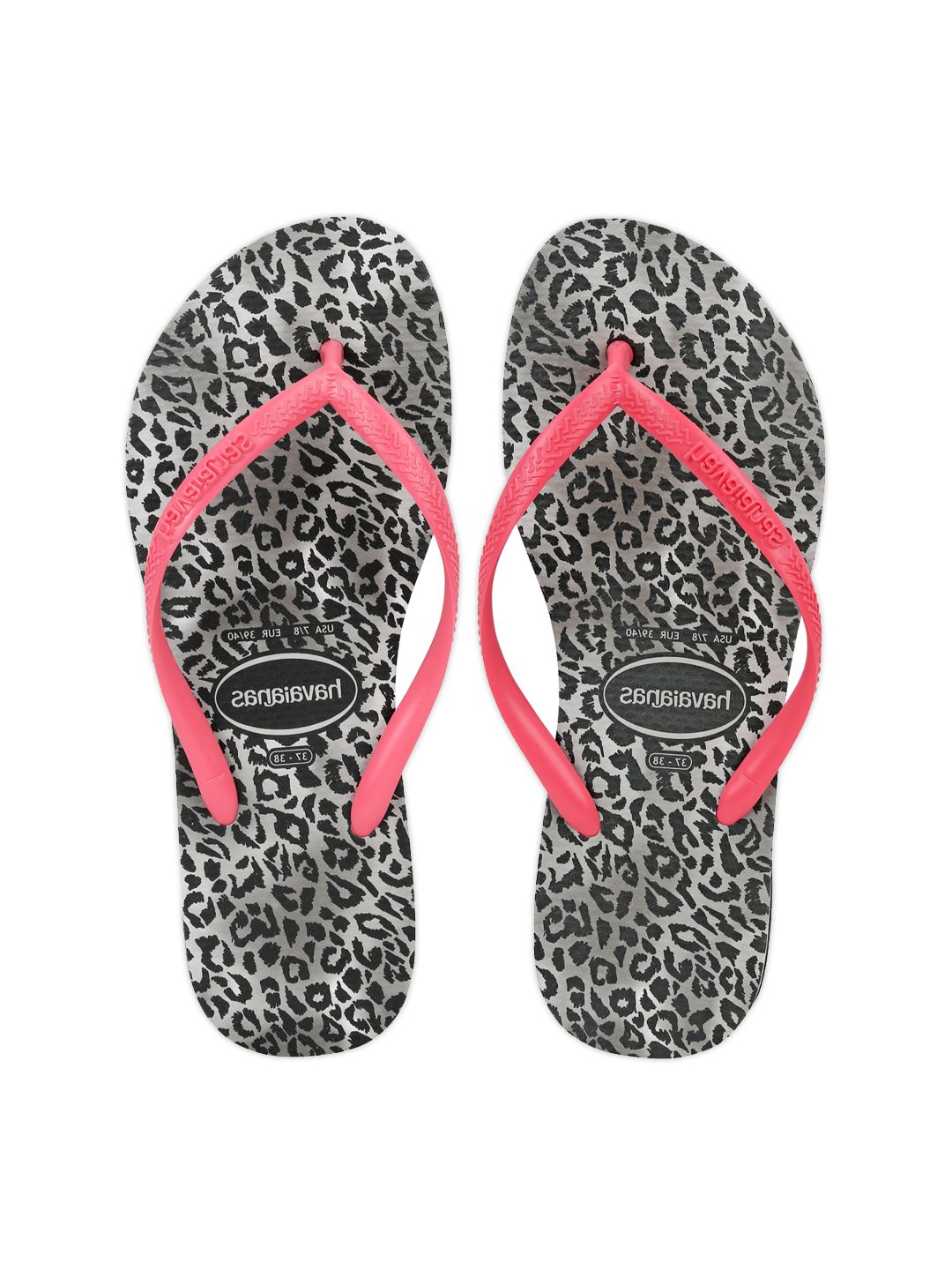 Havaianas Women Grey & Pink Printed Rubber Thong Flip-Flops Price in India