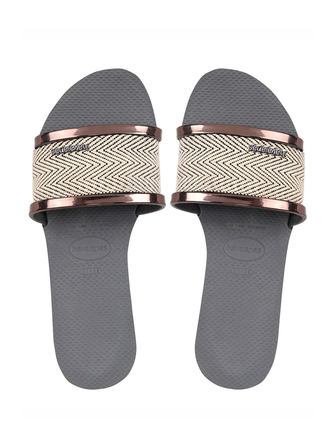 Havaianas Women Grey Rubber Thong Flip-Flops Price in India