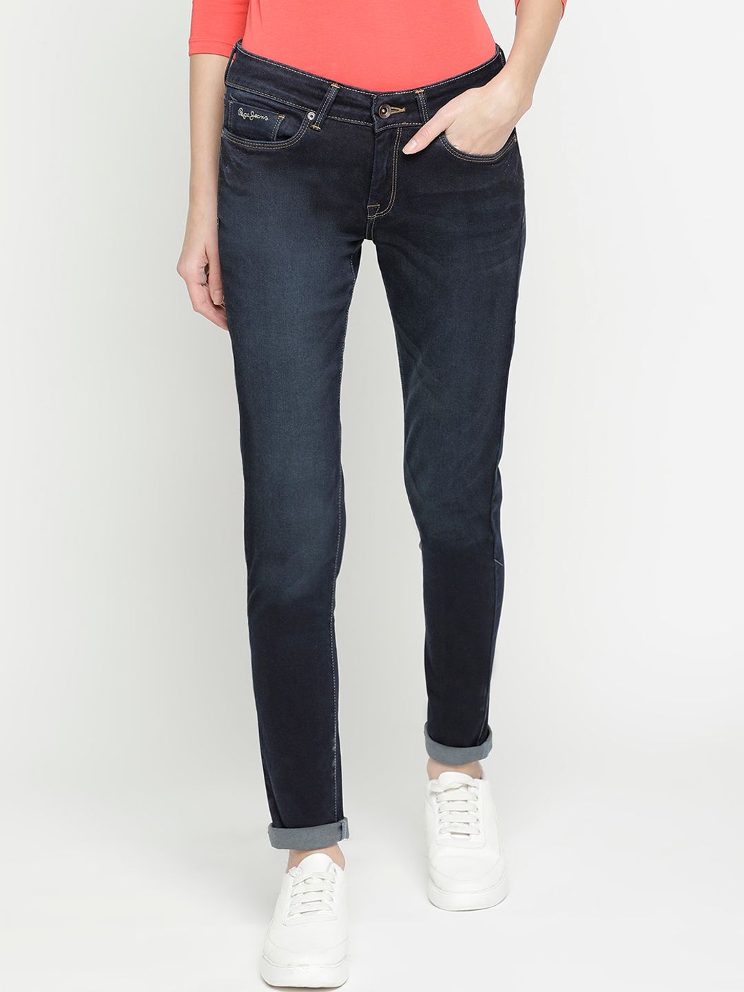 Pepe Jeans Women Blue Light Fade Jeans Price in India