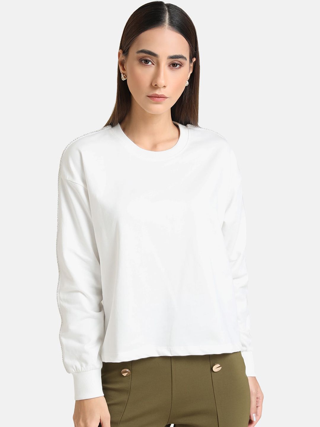Kazo Women White Sweatshirt Price in India