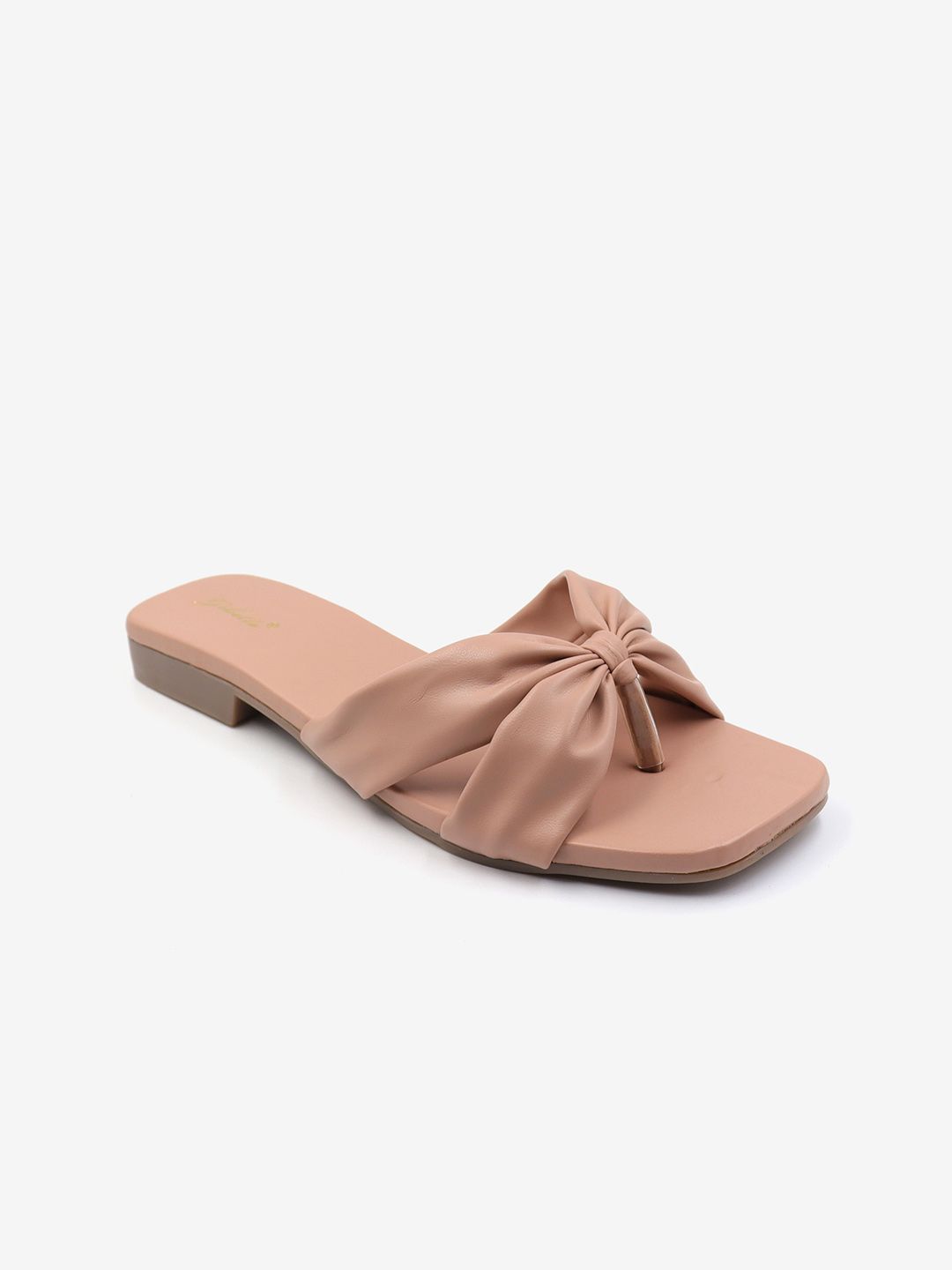 Gibelle Women Pink Open Toe Flats with Bows Price in India