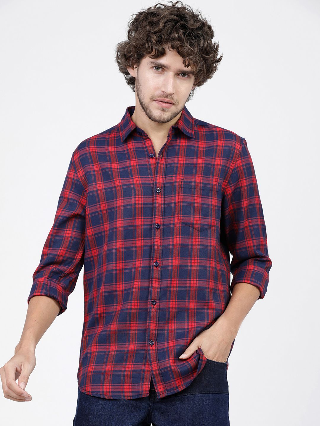 KETCH Slim Fit Checked Casual Shirt