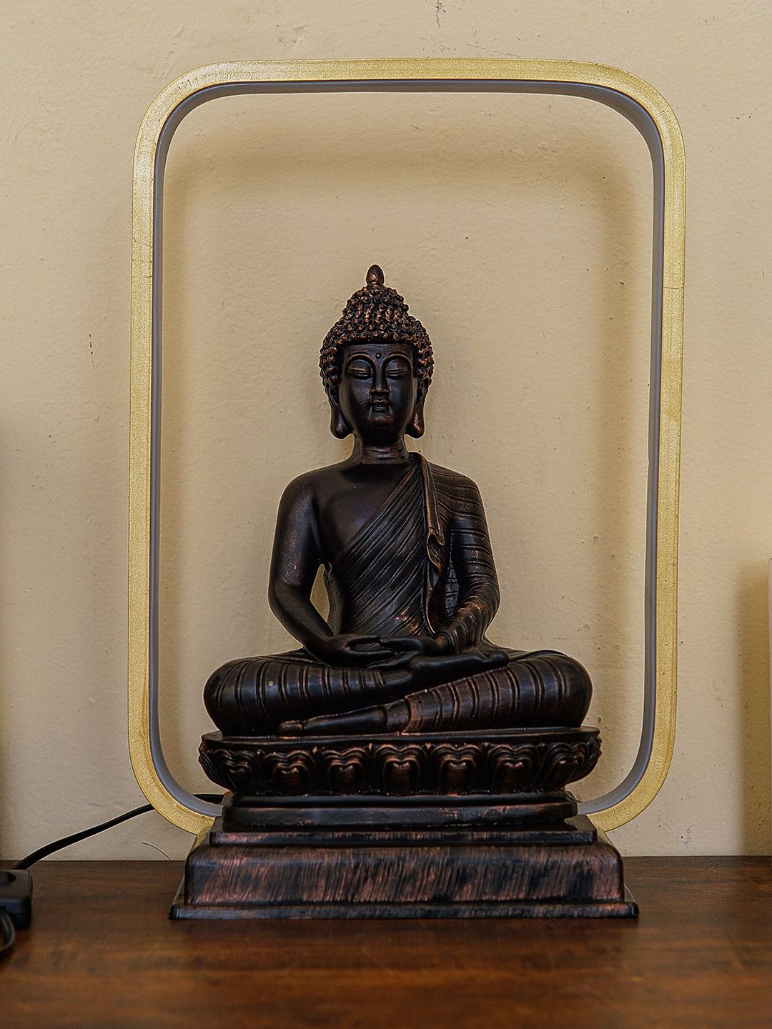 HomeTown Bronze Buddha Idol With LED Showpiece Price in India