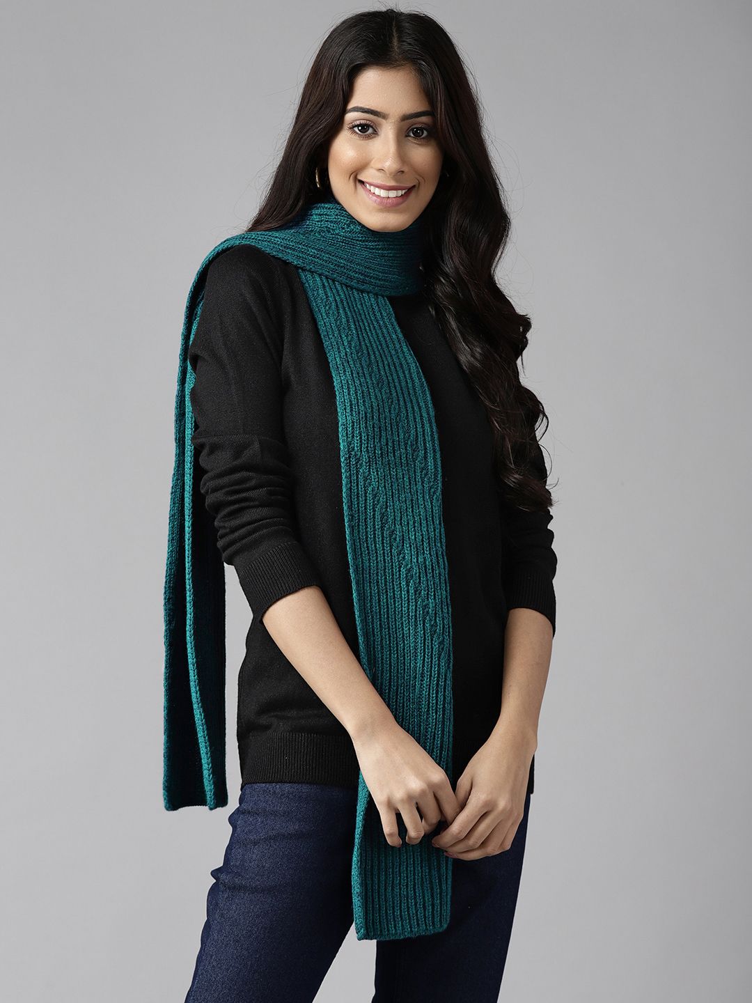 Cayman Women Teal Acrylic Stole Price in India