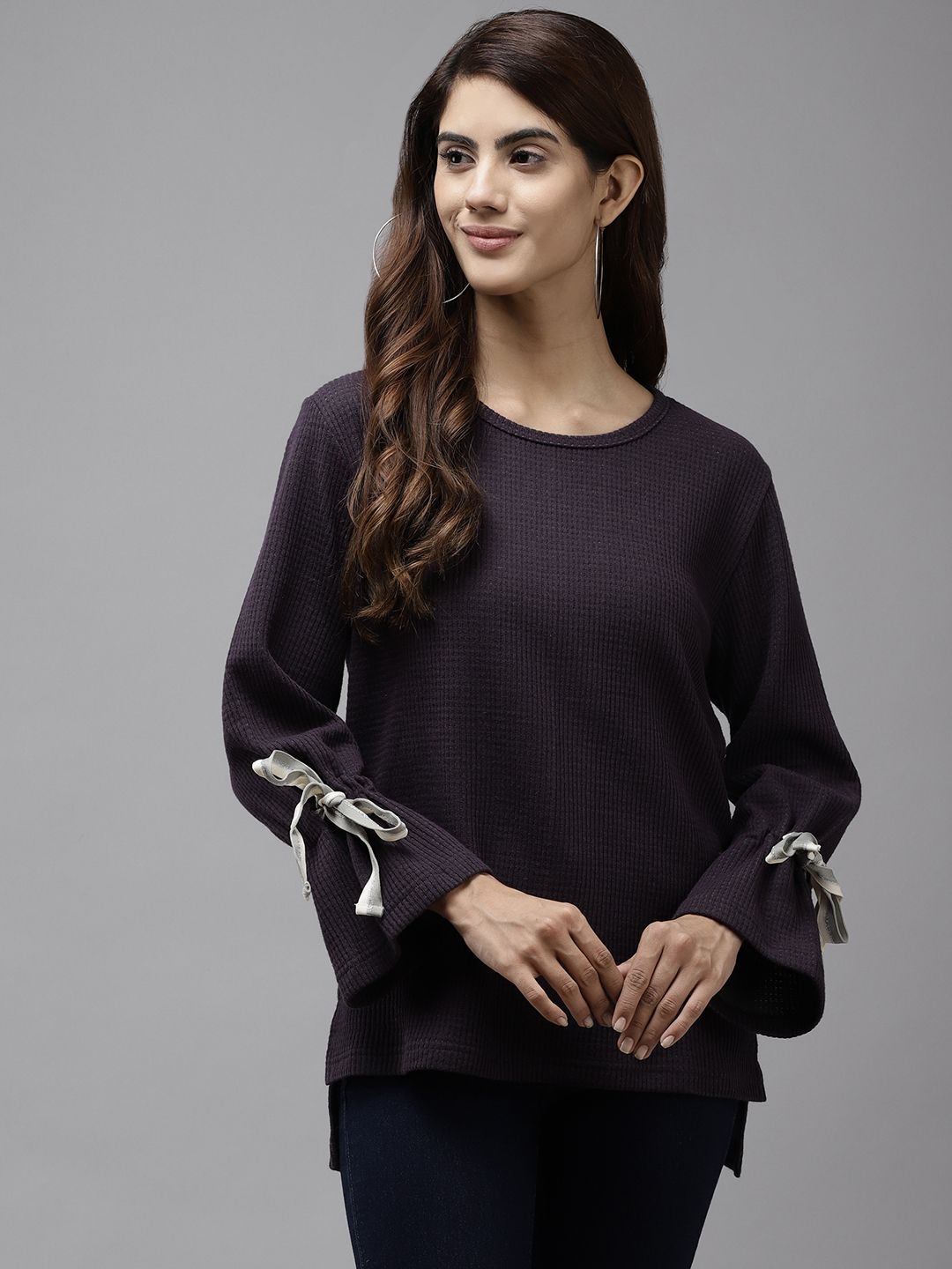 Cayman Women Purple Sweatshirt Price in India
