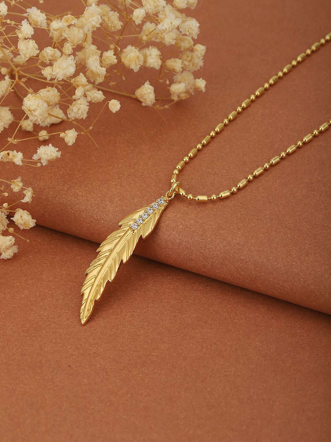 Carlton London Gold-Plated Brass Long Necklace Price in India