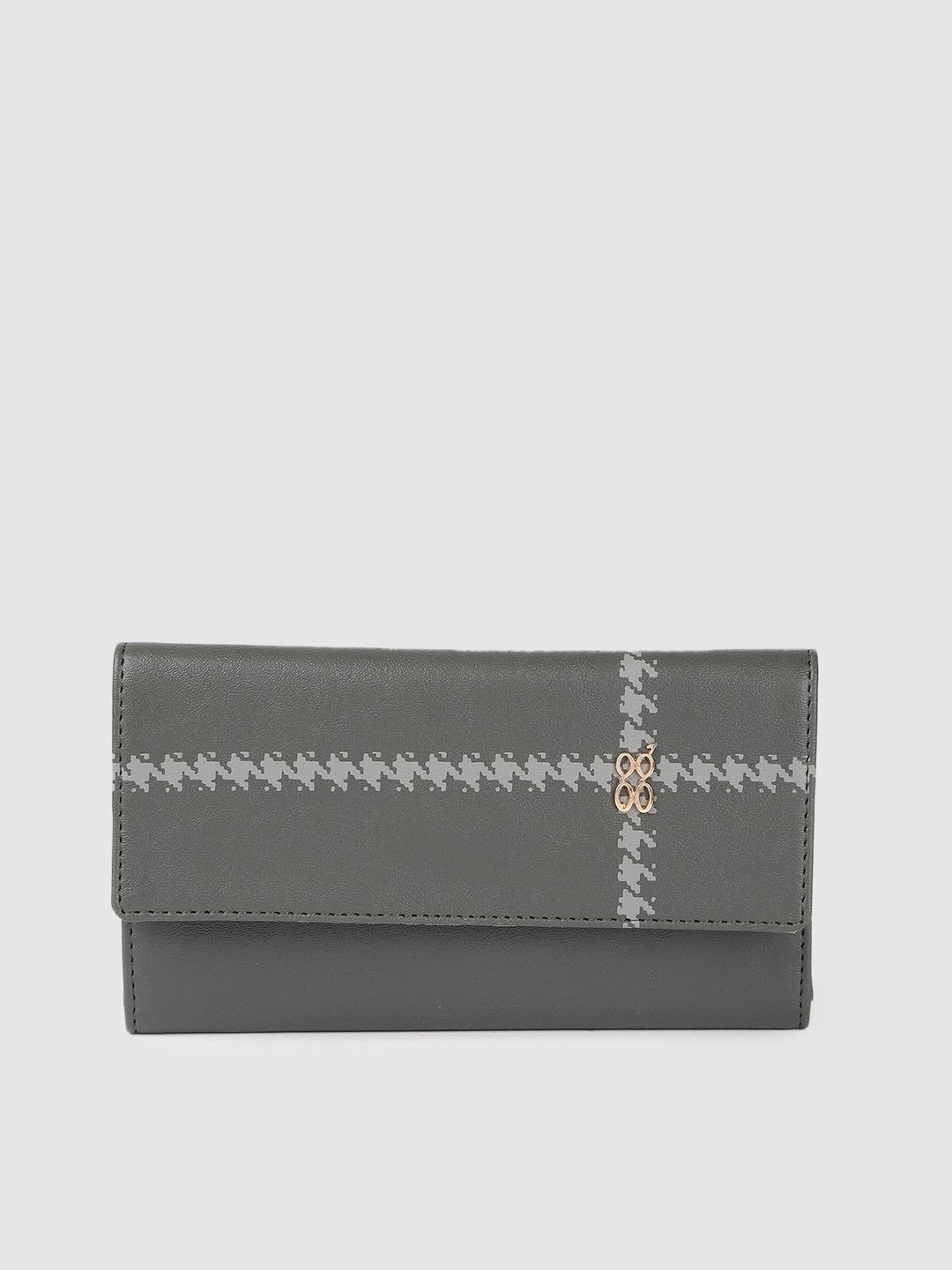 Baggit Women Grey Printed Synthetic Three Fold Wallet Price in India