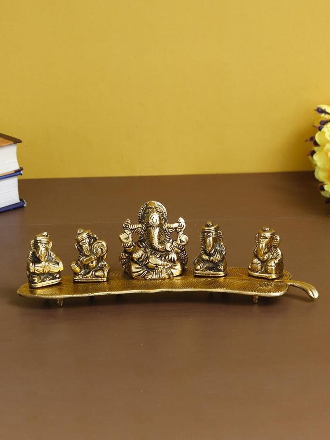 WENS Gold-Toned Set Of 5 Ganesha Gift Set Price in India