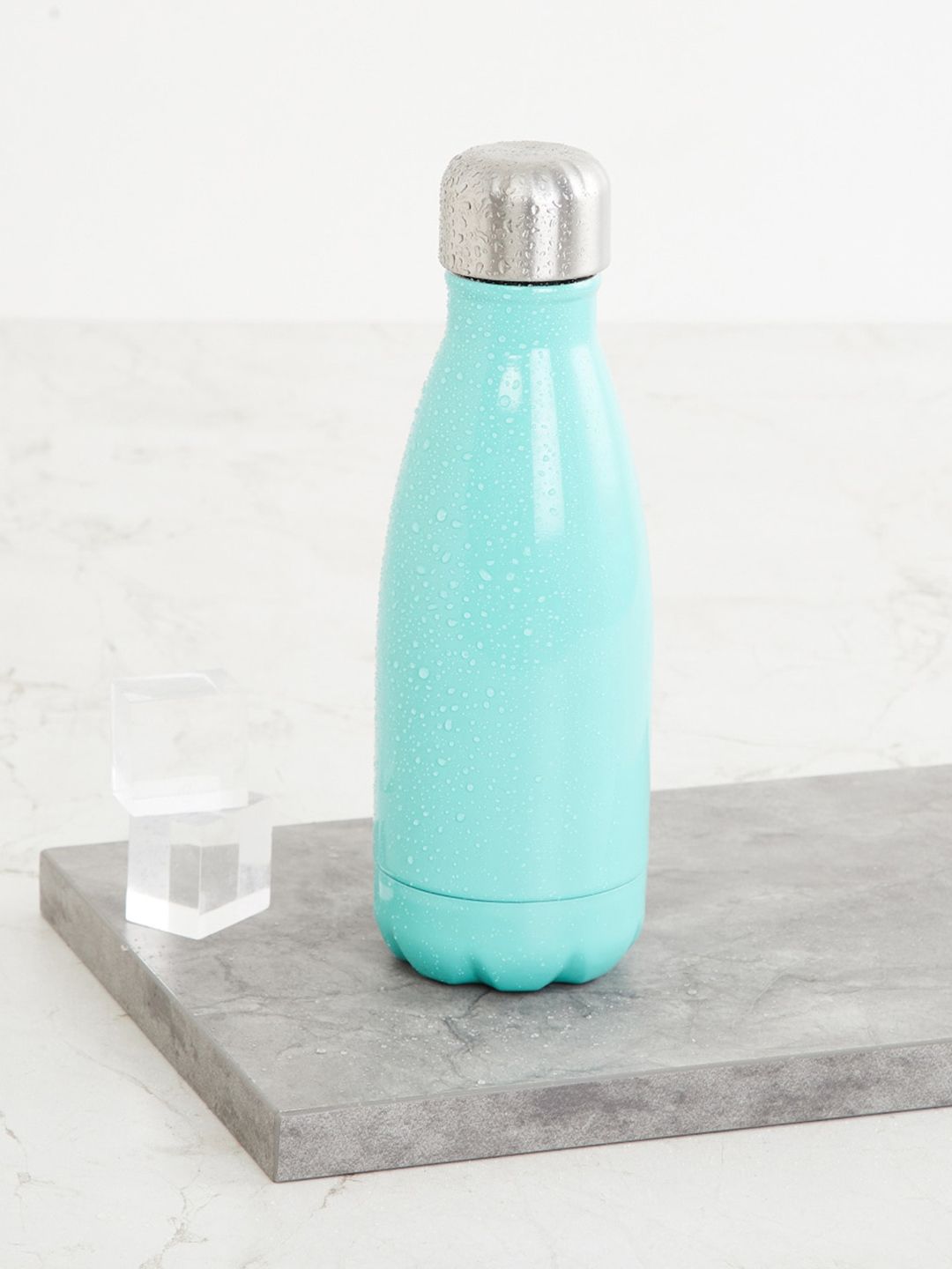 Home Centre Teal Blue & Silver-Toned Solid Stainless Steel Water Bottle Price in India