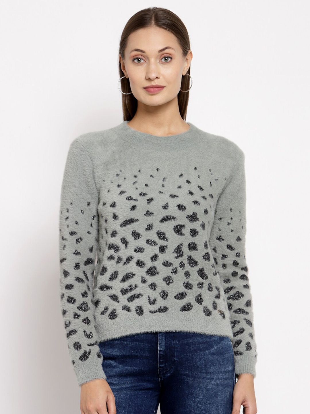 Juelle Women Grey & Black Pullover Price in India