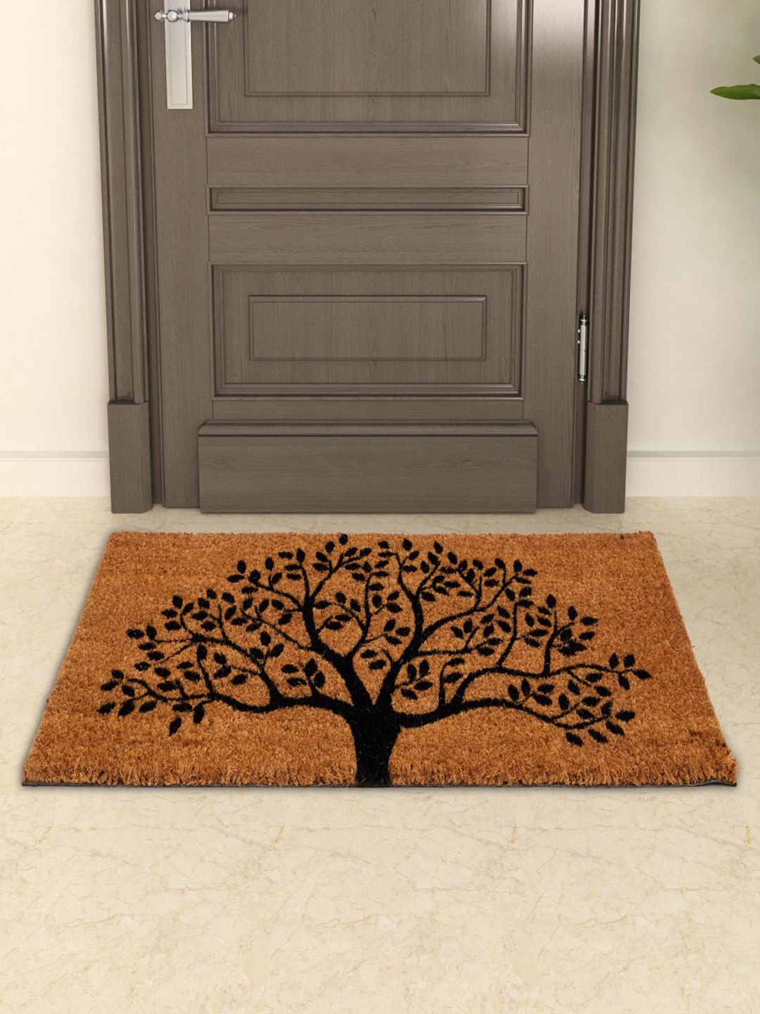 Home Centre Brown Textured Rectangular Anti-Skid Doormat Price in India