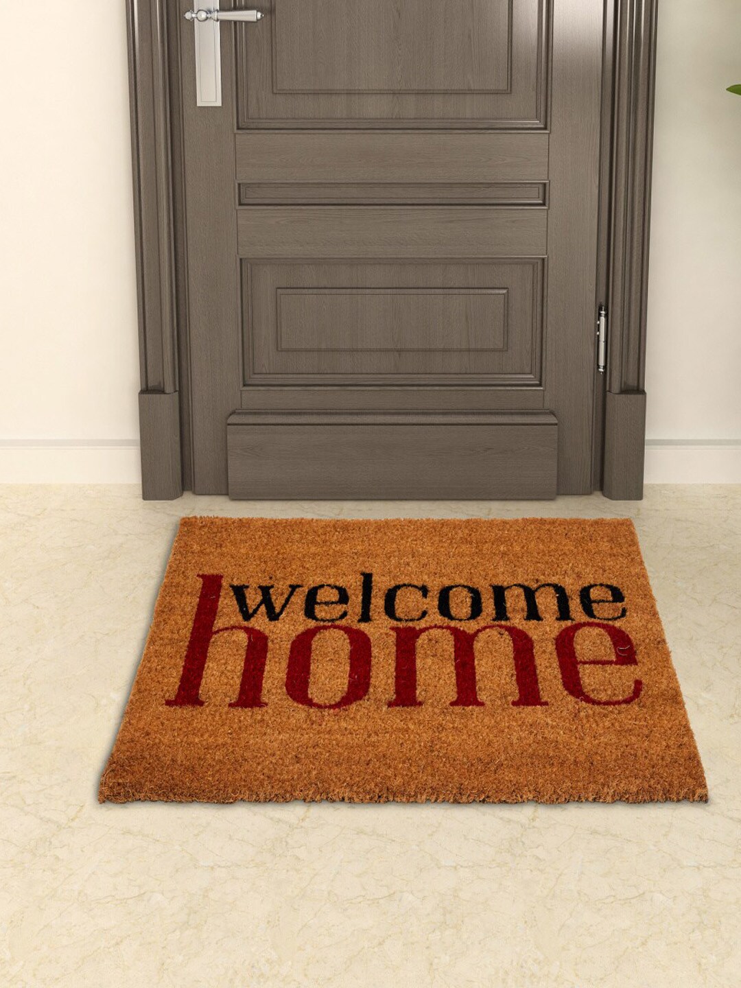 Home Centre Brown & Red Textured Anti-Skid Door Mat Price in India
