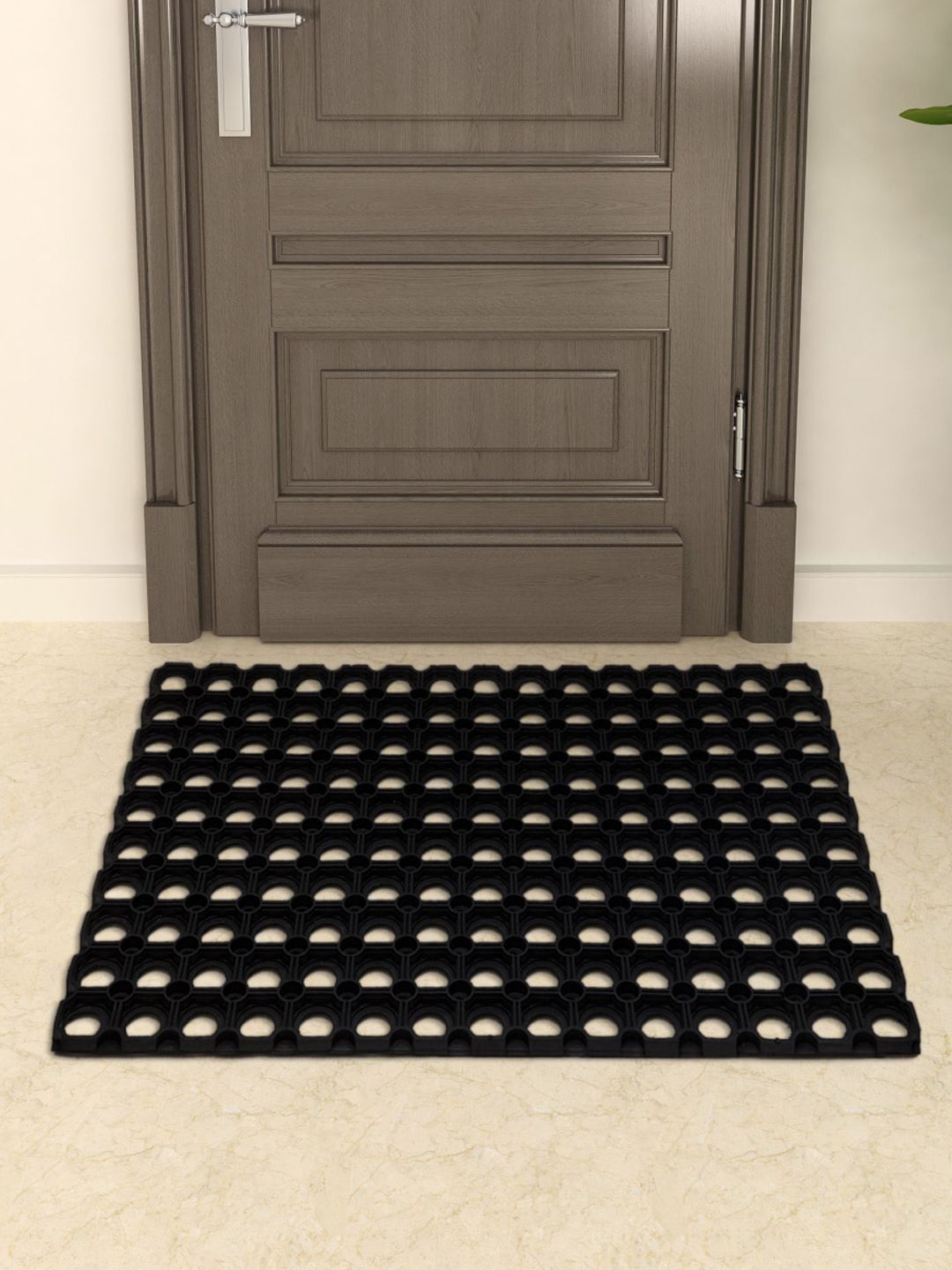 Home Centre Black Textured Anti-Skid Door Mat Price in India