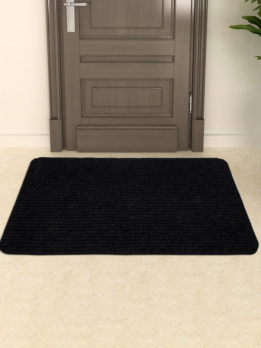 Home Centre Regalia Black Textured Anti-Slip Welcome Doormat Price in India