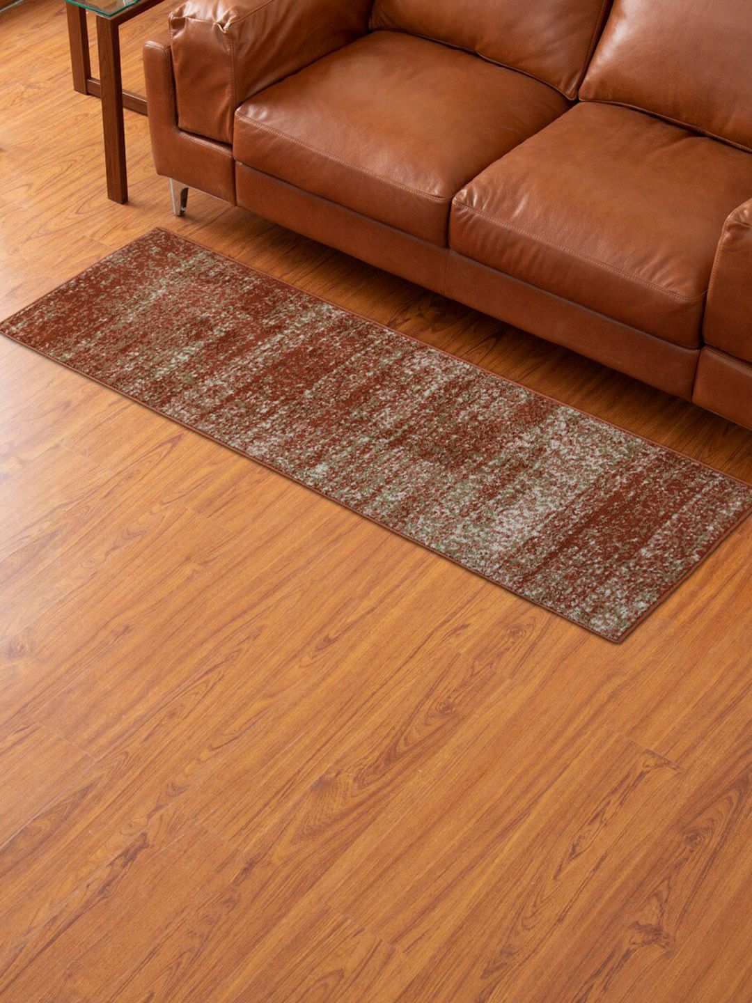 Home Centre Savanna Red Woven Textured Polyester Runner Carpet Price in India