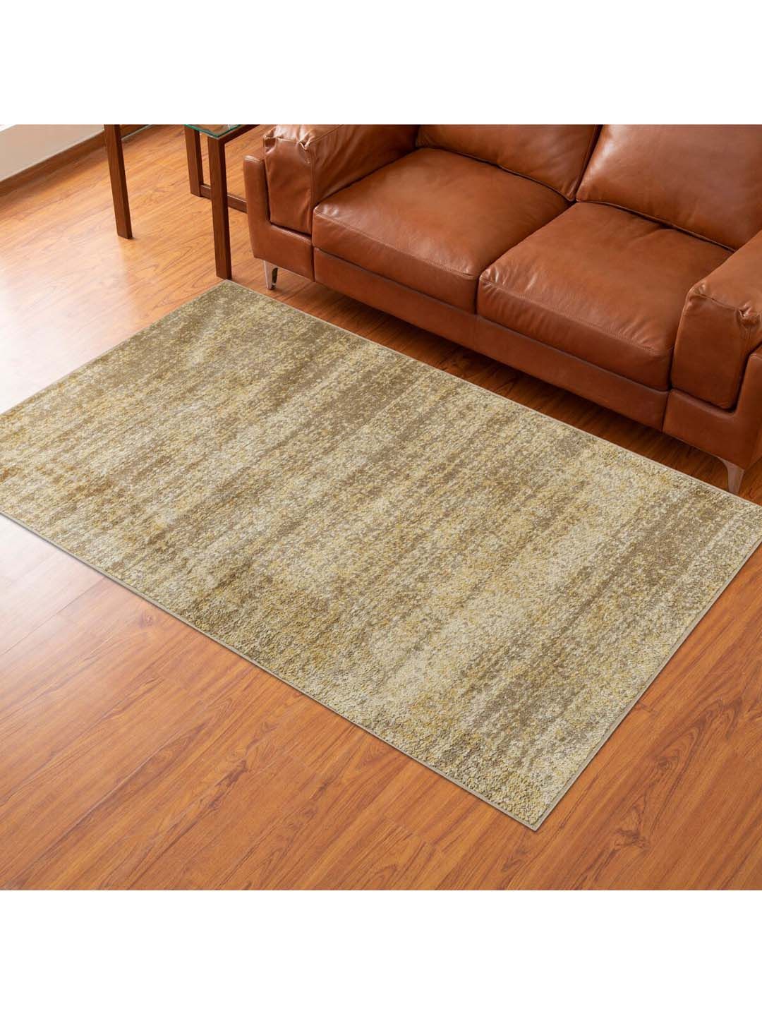 Home Centre Savanna Beige Woven Textured Polyester Anti Skid Carpet Price in India